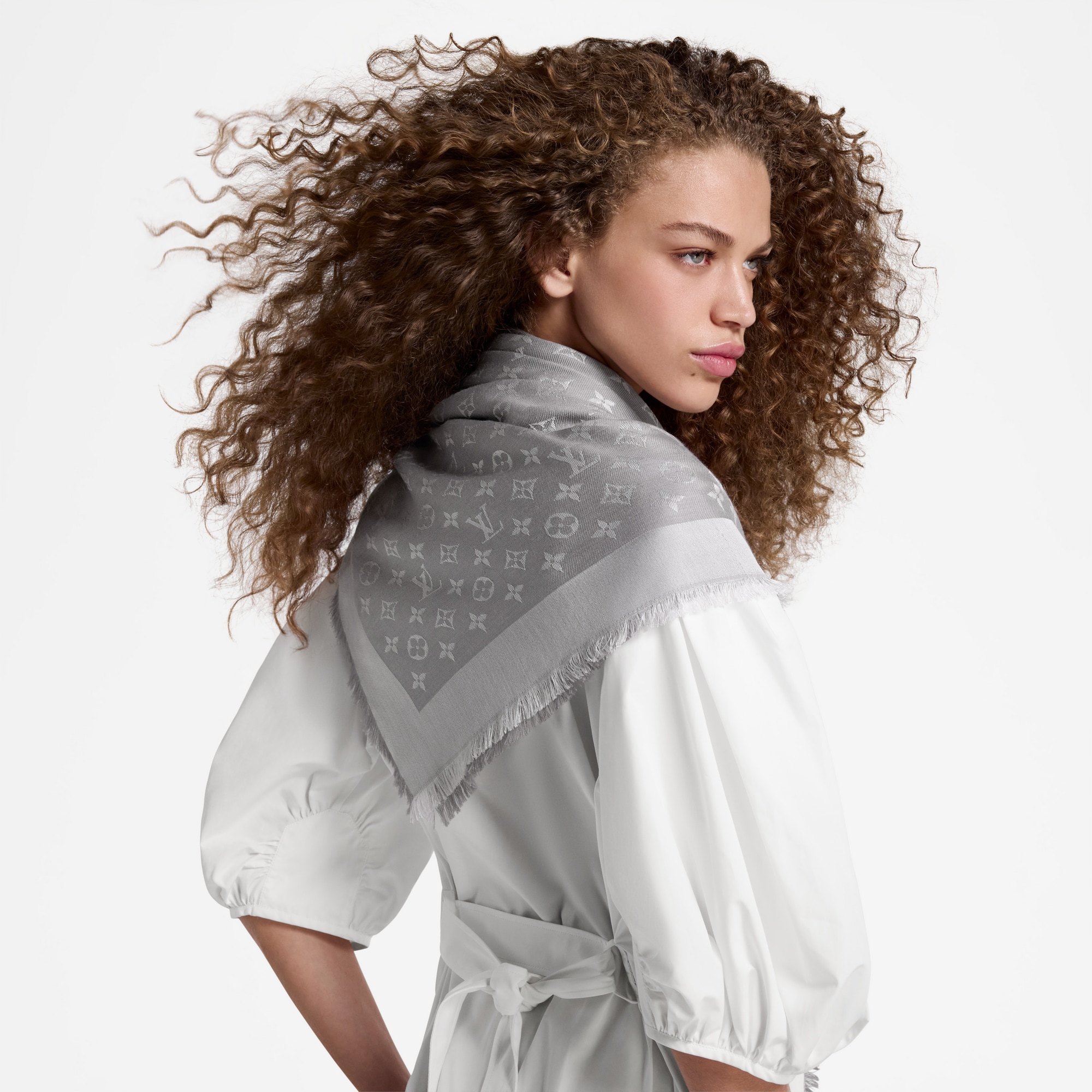 Denim Monogram Shawl - Luxury Shawls and Stoles